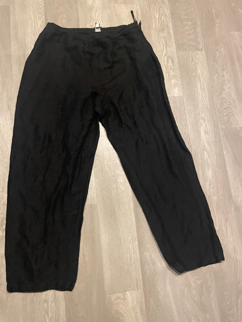 Eileen Fisher Linen Italian Fabric Resort Vaction Beach Black Panta